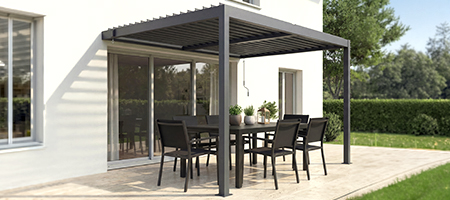 Pergola bioklimatyczna przyścienna